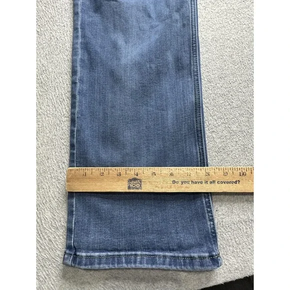 Wrangler Jeans Womens 18 Long Blue High Rise True Straight Stretch Denim Zip Fly